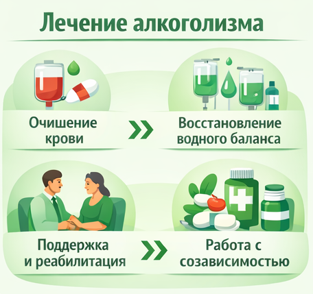 лечение алкоголизма в Дзержинском этапы
